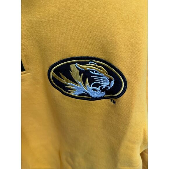 University of Missouri MIZZOU Yellow & Black Pullover Sweatshirt Sz Large UNISEX - Picture 4 of 7